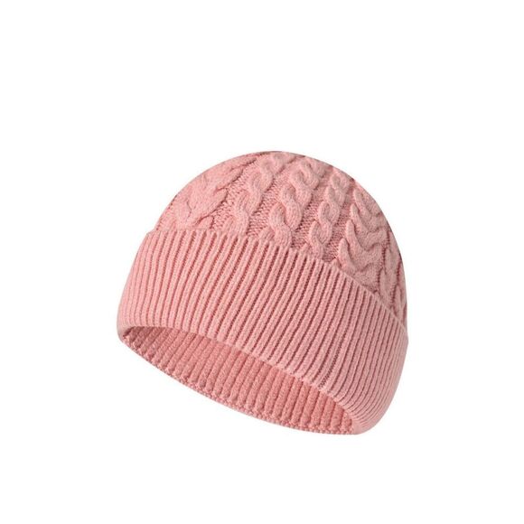 Pink knitted winter beanie hat - Picture 1 of 3
